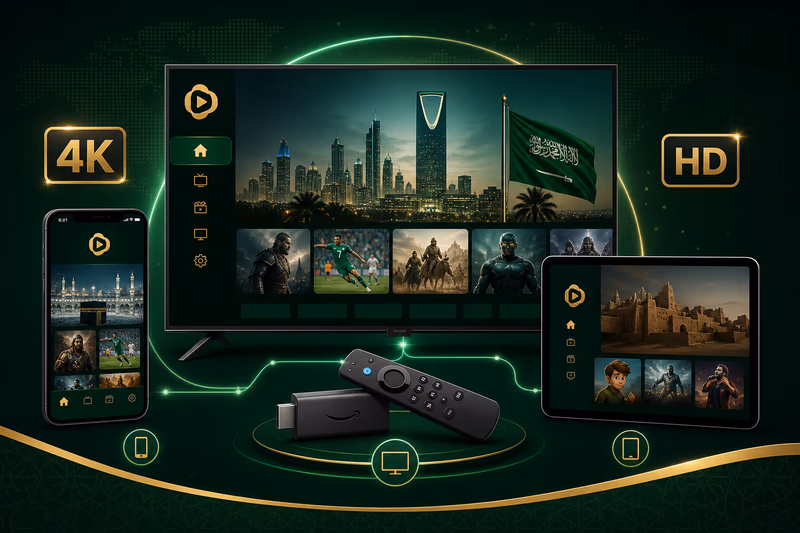 IPTV Saudi on Smart TV, phone, tablet and Fire Stick